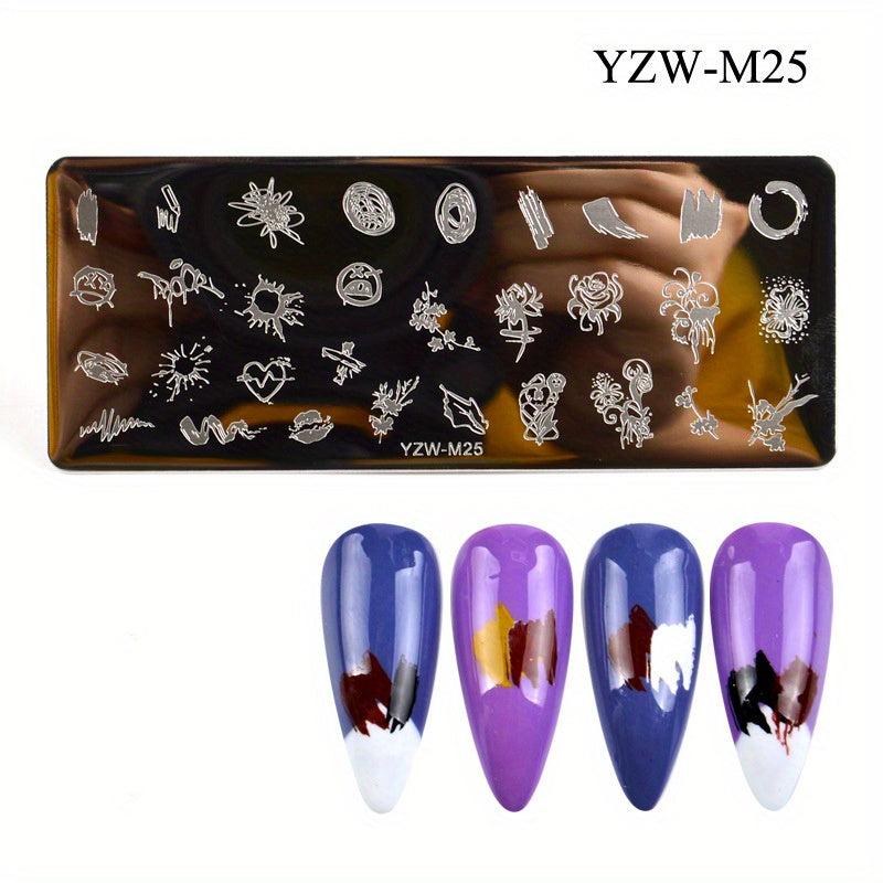 Butterfly Nail Printing Template with Banana Leaf