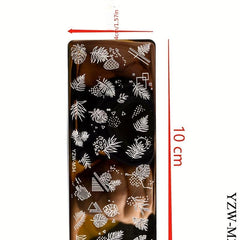 Butterfly Nail Printing Template with Banana Leaf