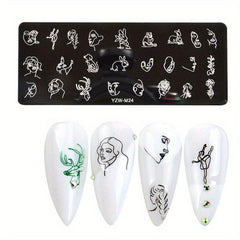 Butterfly Nail Printing Template with Banana Leaf