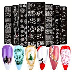 Butterfly Nail Printing Template with Banana Leaf