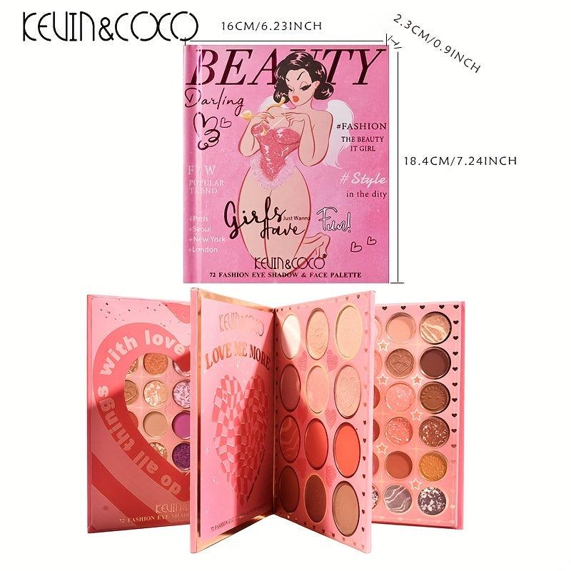 Anime Style 72 Hot Girl Eyeshadow Palette Shimmer High Pigment Blush Palette