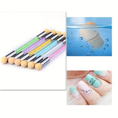 Crystal Handle Nails Sponge Pen With 4pcs Head for Nail Art Powder