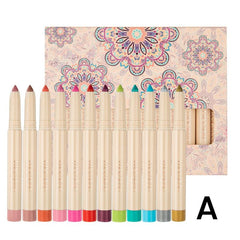 12 Eyeshadow Pencil Set Matte Finish for Smudge Proof Look