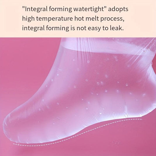 100pcs Disposable Foot Film Cover Anti Cracking Plastic Transparent Foot Cover