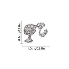 10pcs Girls Head Nail Charms With Rhinestones 3D Nail Art Accessories