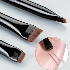 3pcs Flat Eyeliner & Eyebrow Brush Set Eye Makeup Beauty Tools
