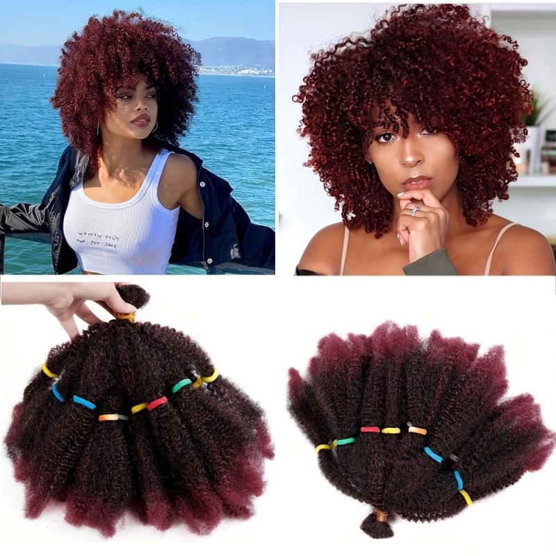 Afro Kinky Curly Bulk Hair Extensions 10 Strands