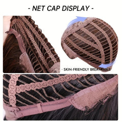 Short Brown Pixie Cut Hair Wig Straight Layered Hair Wigs With Bangs Synthetic