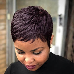 Short Pixie Cut Heat Resistant Human Hair Wig