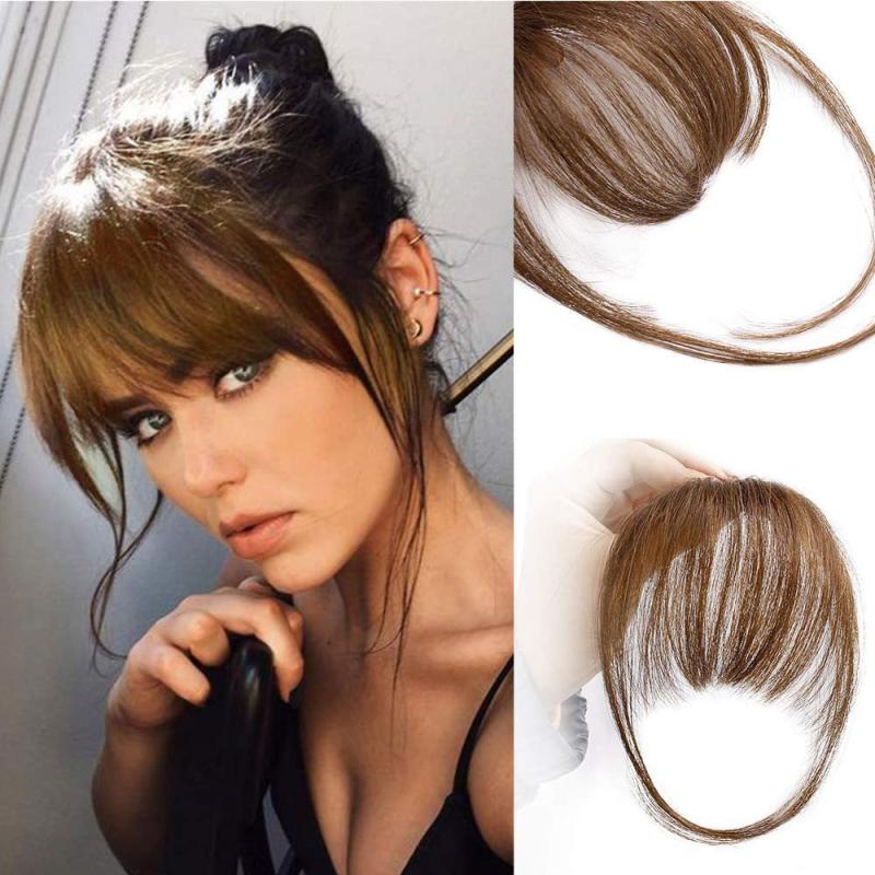 Air Bangs with Sideburns Hair Extensions Clip Front Flat Bangs