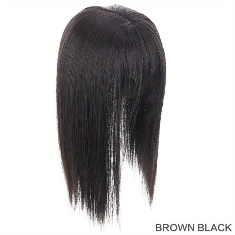 Short Straight Topper With Bangs Synthetic Clip In Hair Extensions