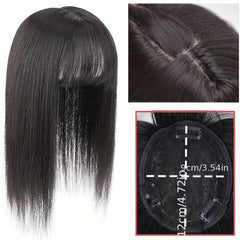Short Straight Topper With Bangs Synthetic Clip In Hair Extensions