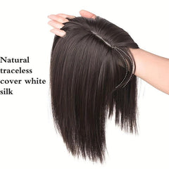 Short Straight Topper With Bangs Synthetic Clip In Hair Extensions