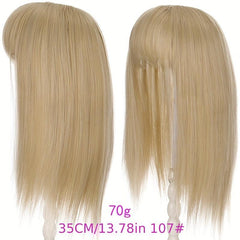 Short Straight Topper With Bangs Synthetic Clip In Hair Extensions