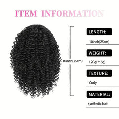4C Short Afro Kinky Ponytail Extensions Drawstring Synthetic Hair