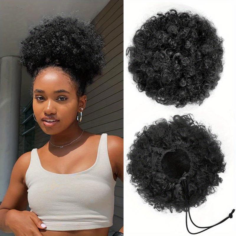Short Afro Puff Drawstring Ponytail Extensions For Women