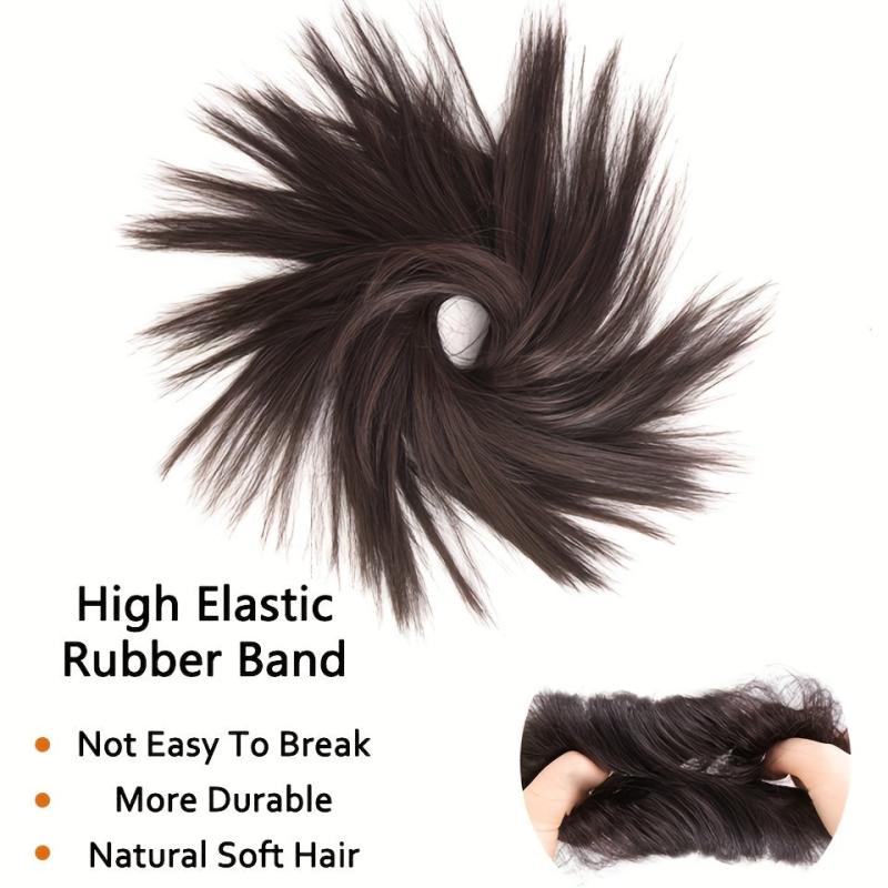 Chignon Messy Fluffy Hair Bun Elastic Band Hair Pieces