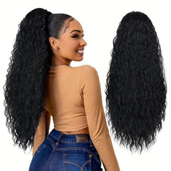 Long Curly Drawstring Ponytail For Women Synthetic Hair Extension