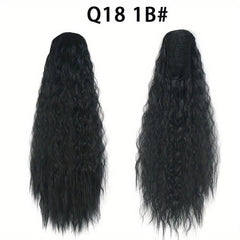 Long Curly Drawstring Ponytail For Women Synthetic Hair Extension