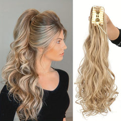 55 88 Cm Claw Clip Wavy Ponytail Extension Synthetic Fiber Hair Piece