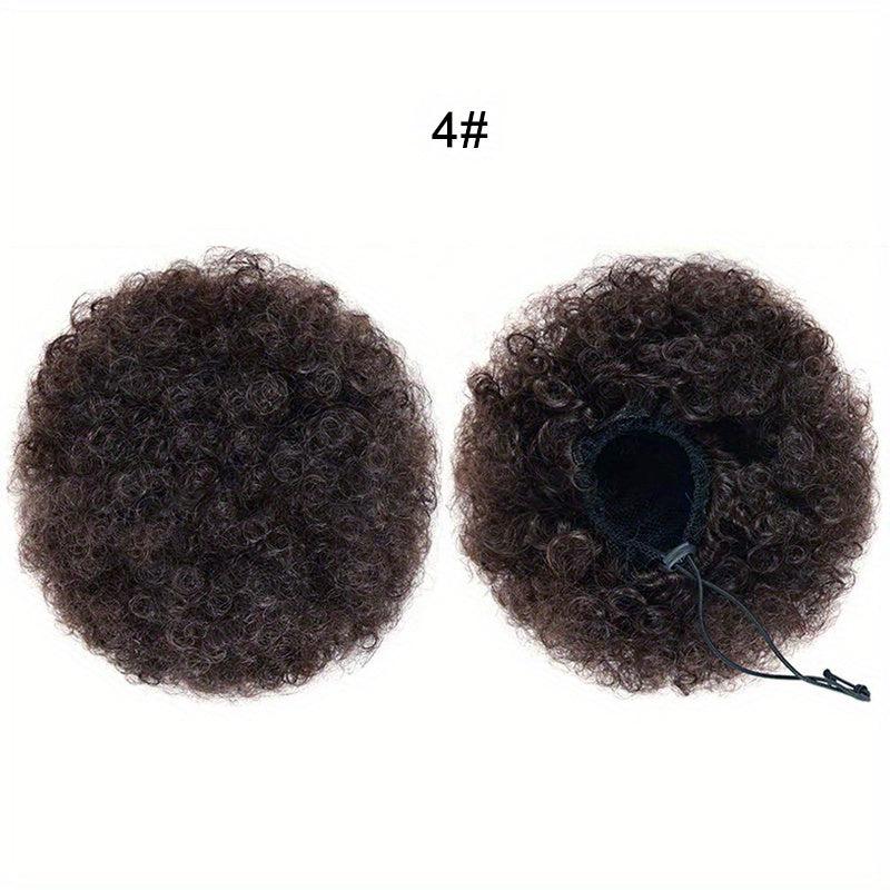 Afro Puff Drawstring Ponytail Hair Extension Short Afro Kinky Curly Hair Bun