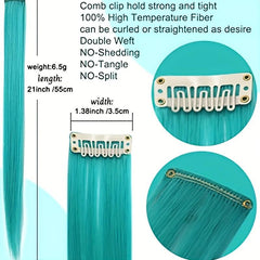 9pcs Colorful Hair Extension Clips for Girls Women Gift Party Wig Pieces