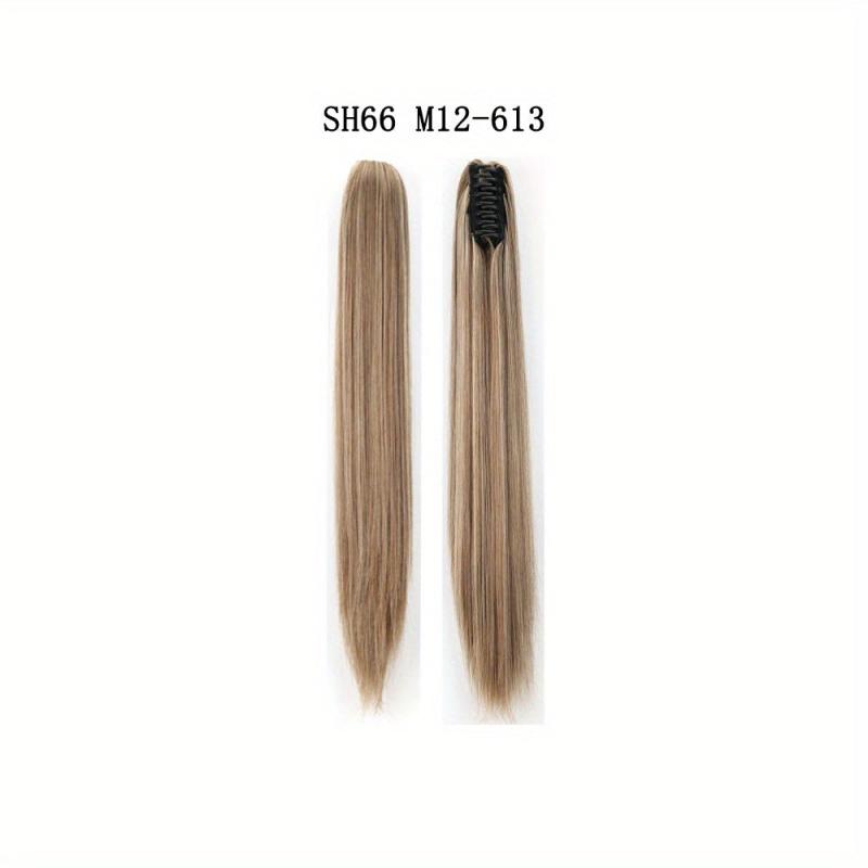 60 96 Cm Long Straight Ponytail Extensions Claw Clip In Synthetic Hair For Women