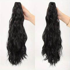 Long Water Wave Ponytail Extensions Claw Clip Curly Hair Heat Resistant