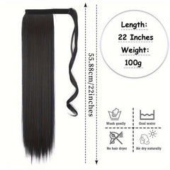 55 88 Cm Long Straight Ponytail Extensions Synthetic Fiber Hair Extensions