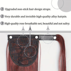 55 88 Cm Long Straight Ponytail Extensions Synthetic Fiber Hair Extensions