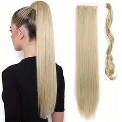 55 88 Cm Long Straight Ponytail Extensions Synthetic Fiber Hair Extensions