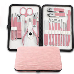Manicure Set Stainless Steel Nail Clippers Pedicure Kit with Portable Bag