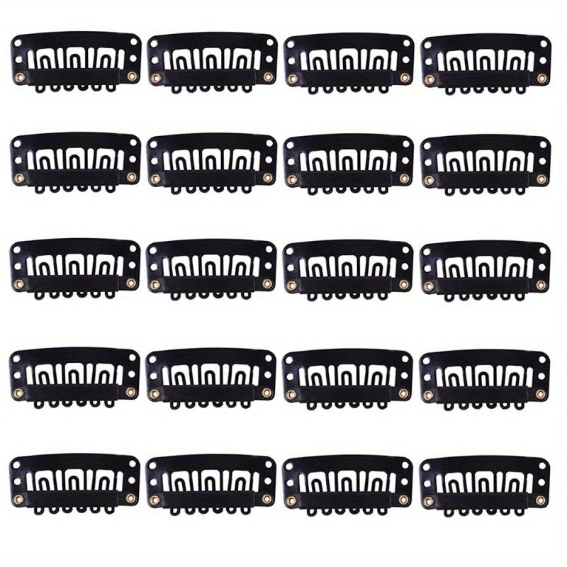 20pcs U Shaped Metal Clips Soft Rubber 5 Colors