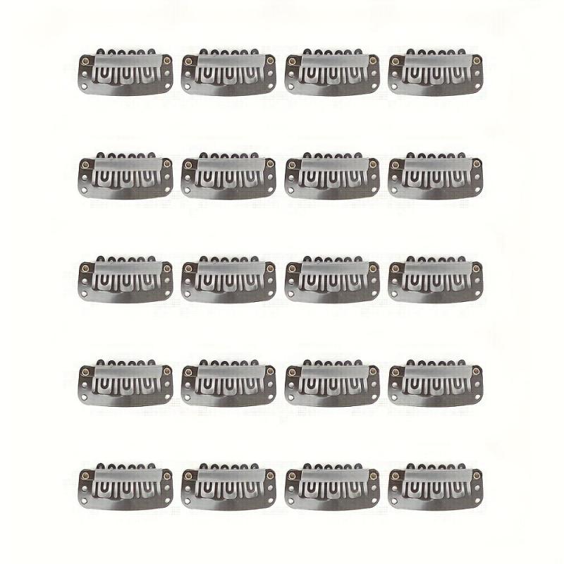 20pcs U Shaped Metal Clips Soft Rubber 5 Colors