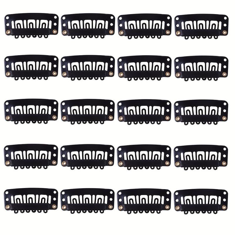 20pcs U Shaped Metal Clips Soft Rubber 5 Colors