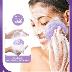 10pcs Facial Sponge for Cleansing & Exfoliating Purple
