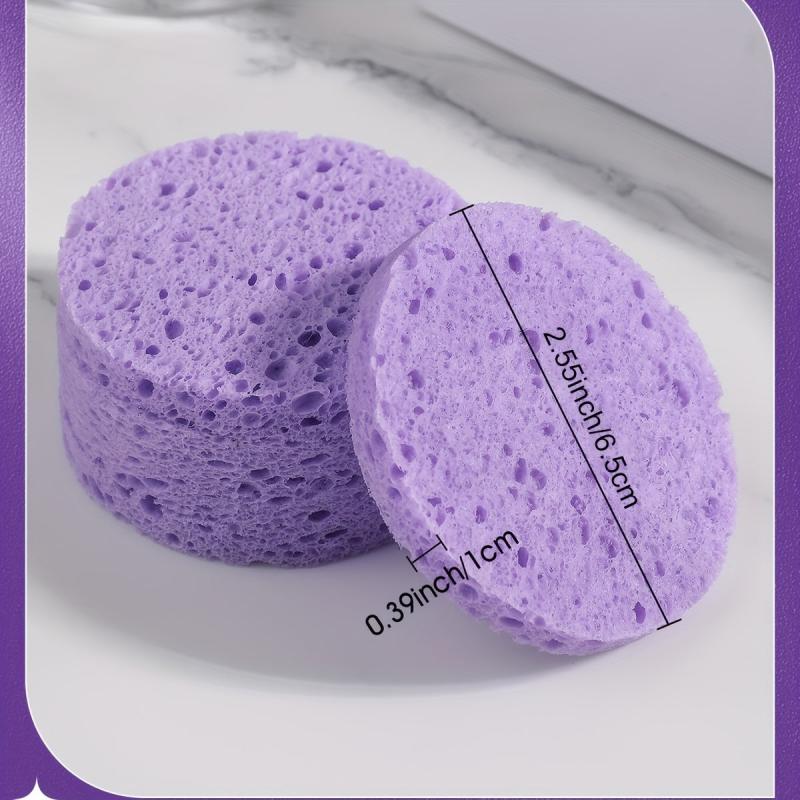 10pcs Facial Sponge for Cleansing & Exfoliating Purple