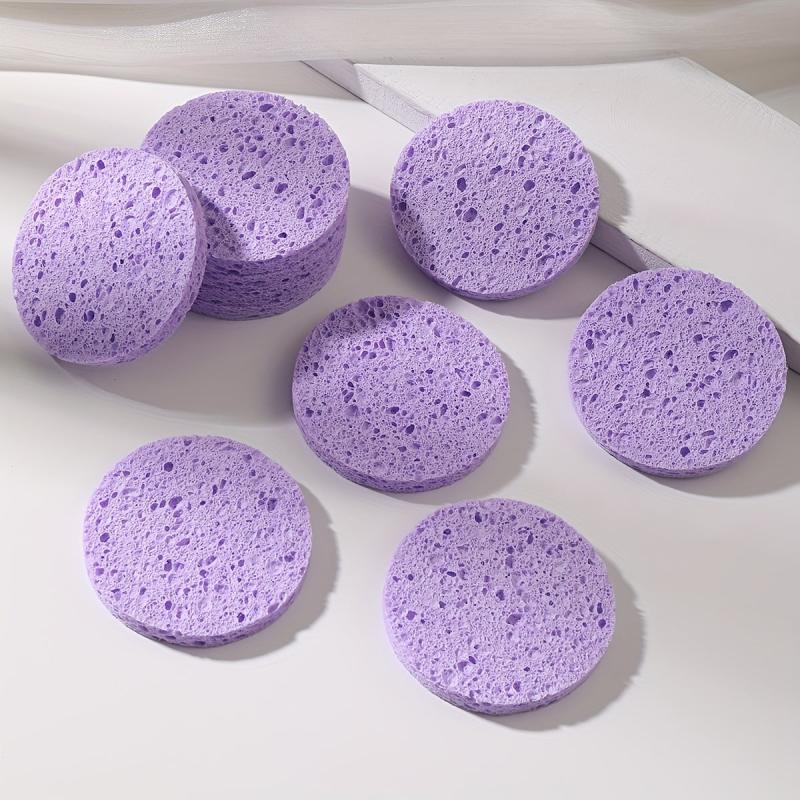 10pcs Facial Sponge for Cleansing & Exfoliating Purple