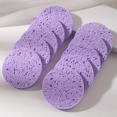 10pcs Facial Sponge for Cleansing & Exfoliating Purple