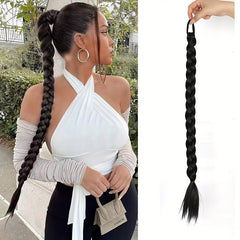 Y2K Long Twist Braid Ponytail Extensions 60-96 cm Box Braided Hair Extensions
