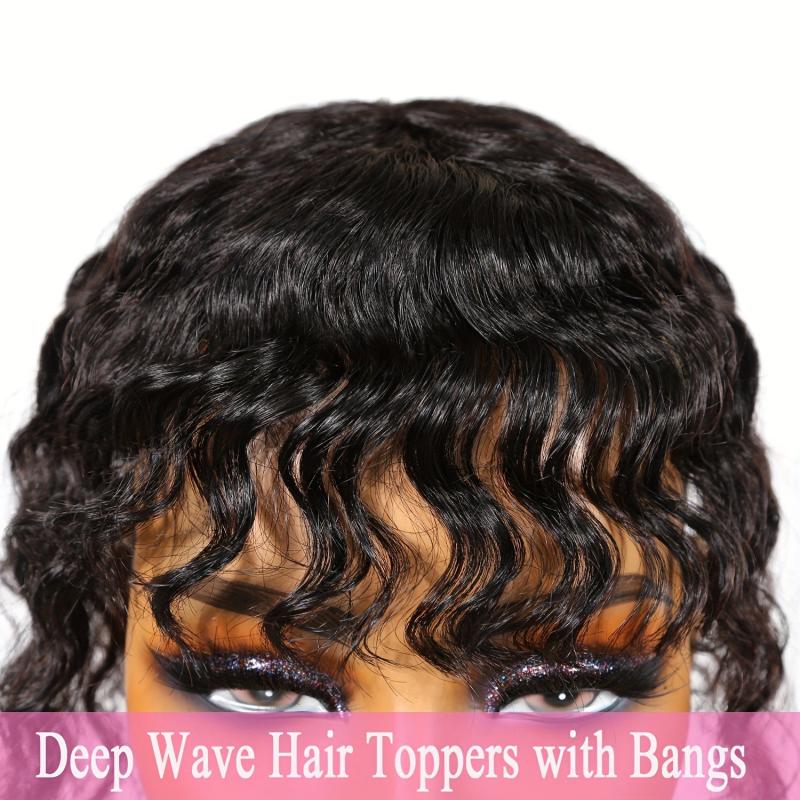 Deep Wave Hair Toppers for Women 100% Real Human Hair