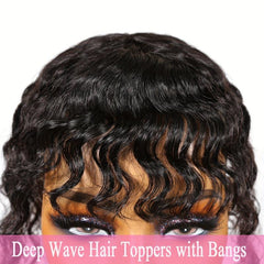 Deep Wave Hair Toppers for Women 100% Real Human Hair