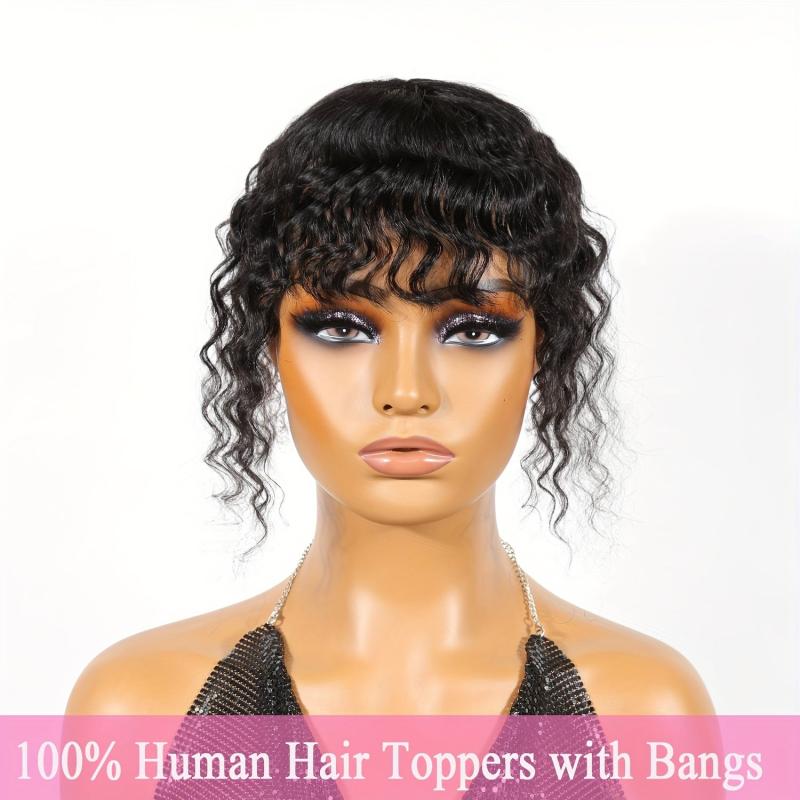 Deep Wave Hair Toppers for Women 100% Real Human Hair