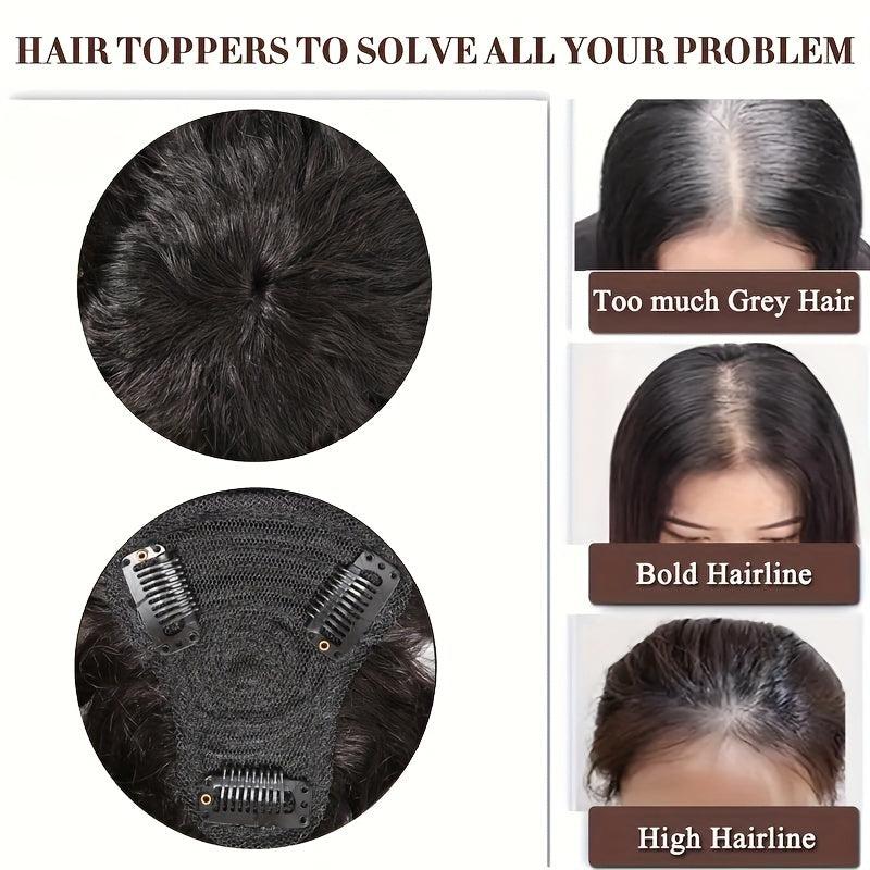 Deep Wave Hair Toppers for Women 100% Real Human Hair