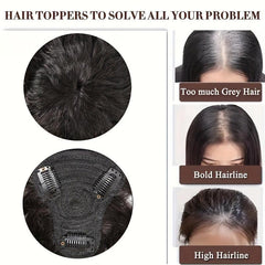 Deep Wave Hair Toppers for Women 100% Real Human Hair