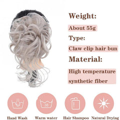 Synthetic Curly Chignon Ombre Claw Hair Messy Buns Updo