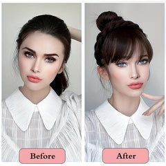 Synthetic Hair Bangs with Braided Headband Clip In Extensions