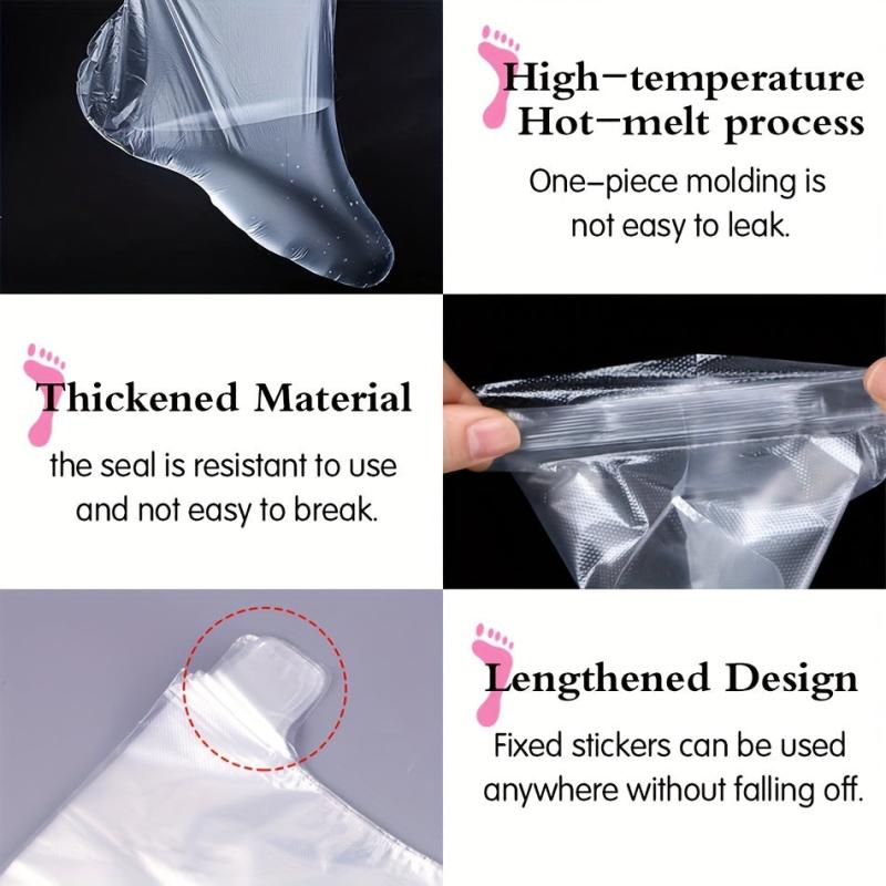 100pcs Disposable Plastic Foot Hand Liners Anti-drying Cover
