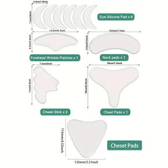 Face & Chest Wrinkle Pads, Reusable Silicone Patches for Skin Lines Prevention