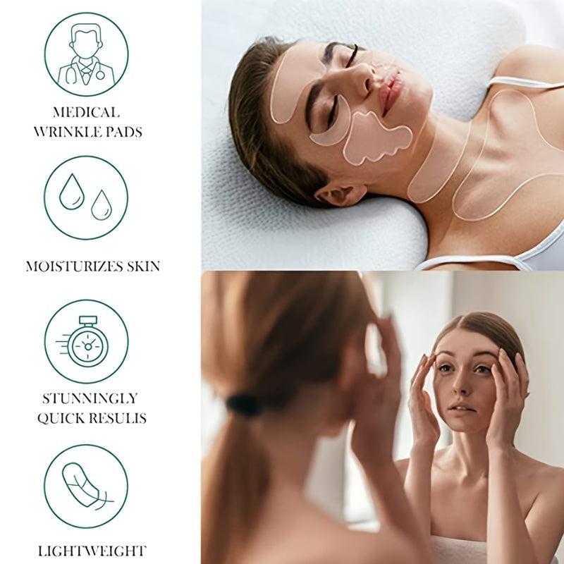 Face & Chest Wrinkle Pads, Reusable Silicone Patches for Skin Lines Prevention